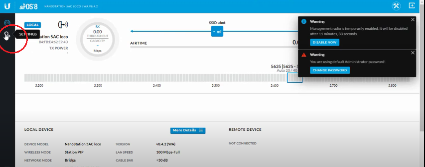 128 برجمة أجهزة UBNT M5 AC